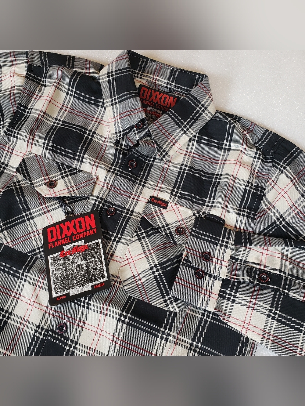 NWT Dixxon Men's Medium "Cro-Mags Alpha OMEGA" Flannel Shirt